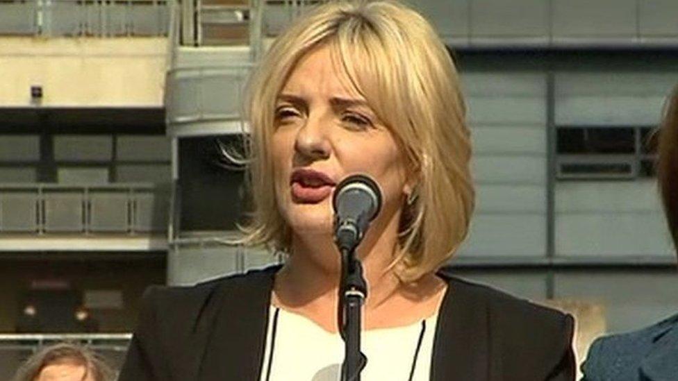 Liadh Ní Riada was praised by Sinn Féin leader Mary Lou McDonald (right) following the announcement