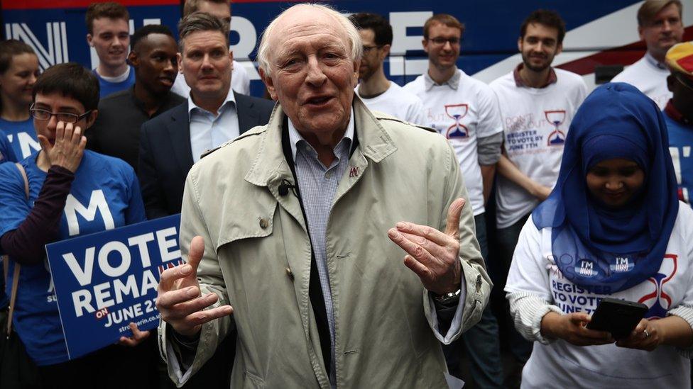 Neil Kinnock at a Stronger In rally