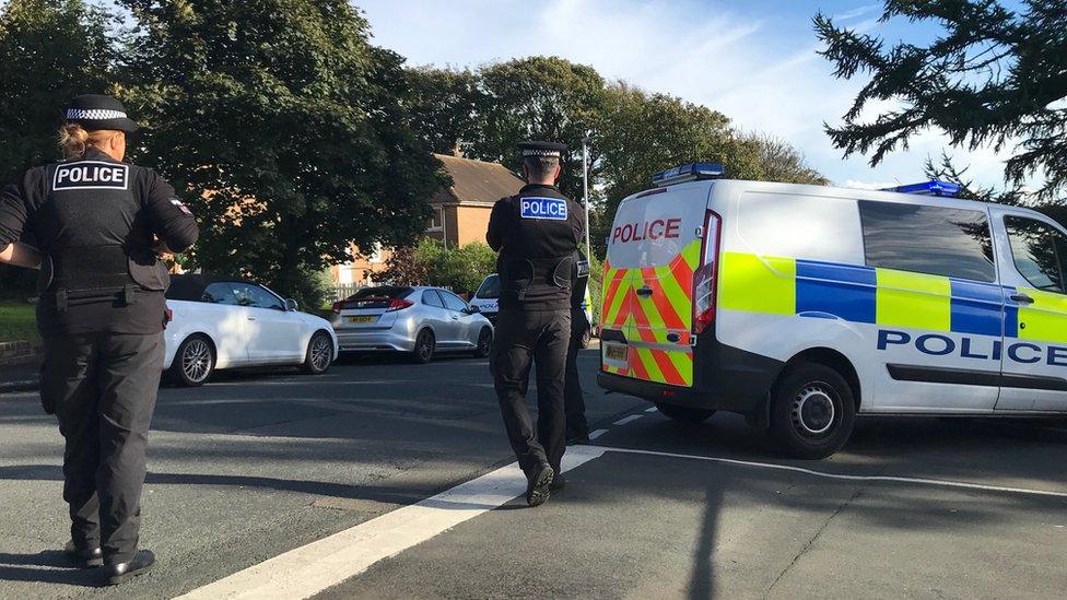 Police cordon near Willaston Primary School