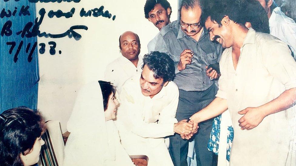 Benazir Bhutto, who would later become prime minister, seen at the club in 1988 greeting staff and guests