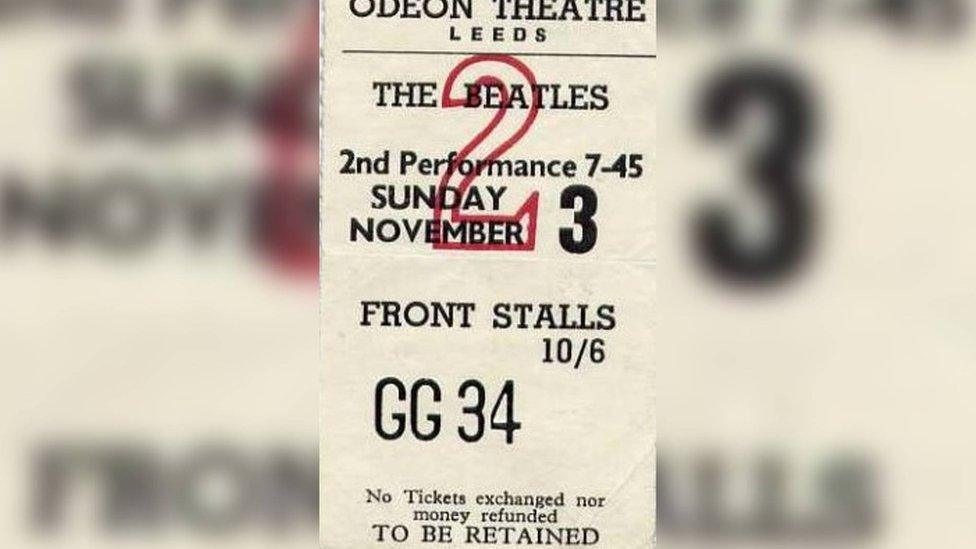 Beatles gig ticket from 1963