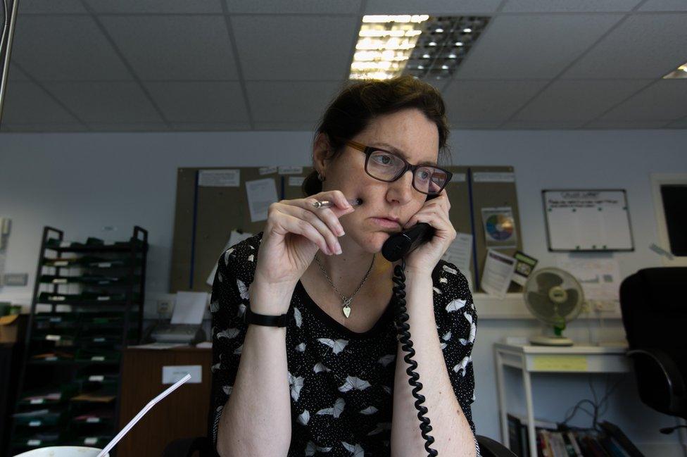 A Samaritans volunteer listens.