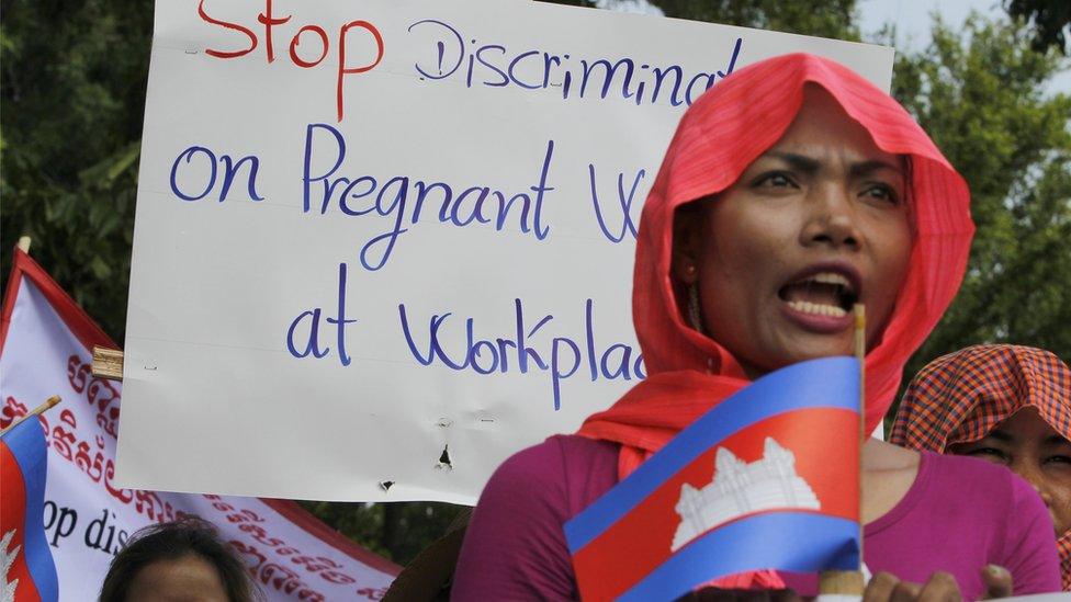 A Cambodian worker shouts during a rally in Phnom Penh, Cambodia, 01 May 2018.