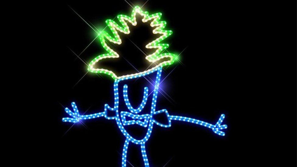 Photo of an pineapple christmas light designed by a pupil at Soho Parish primary school