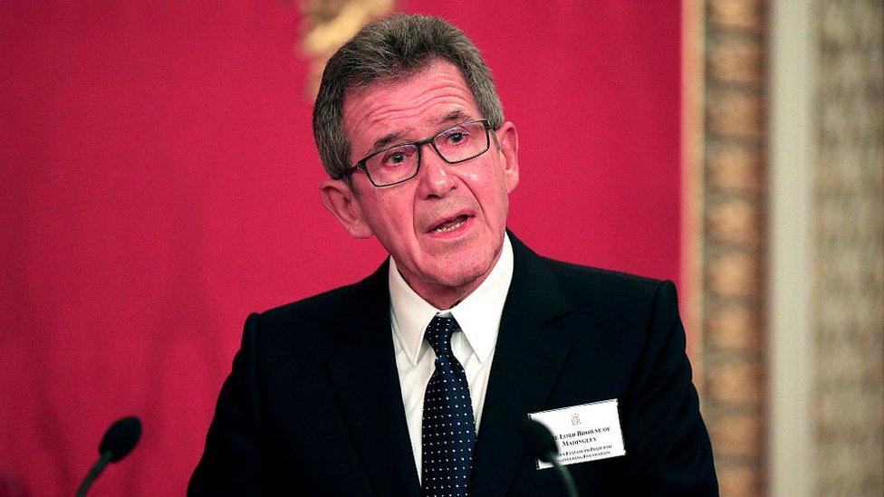 Lord Browne speaking at the Queen Elizabeth Prize for Engineering at Buckingham Palace in 2015. The Queen presented the £1m prize to Dr Robert Langer