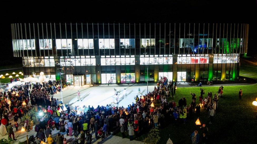 Opening of S4C headquarters in Carmarthen in 2018