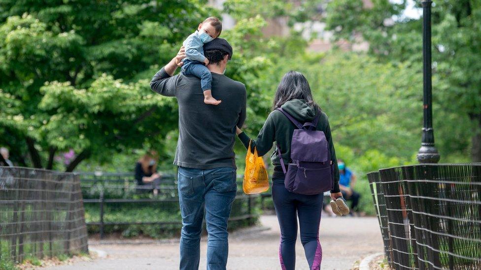 family in a park