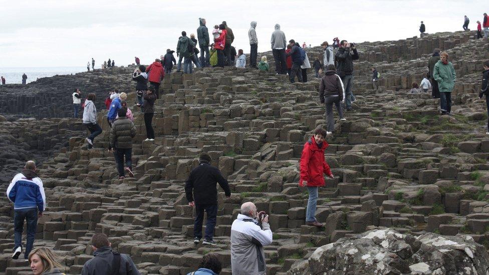 Visitors at Giant's Causeway