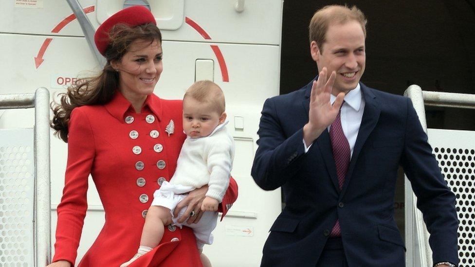 The Duke and Duchess of Cambridge with Prince George