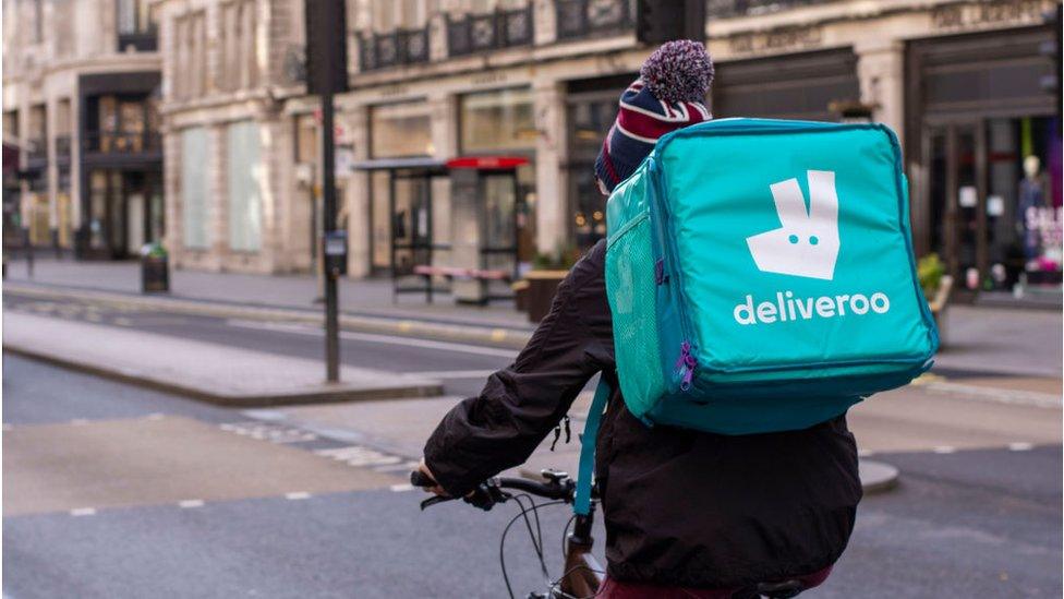 A Deliveroo rider