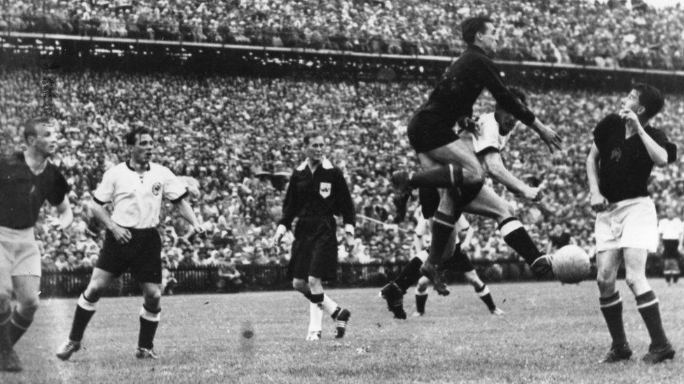 West Germany playing Hungary in 1954