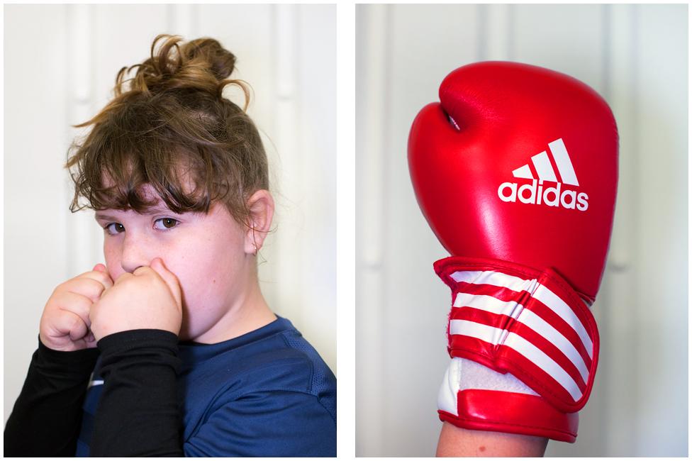 Regan, 8, has made new friends at the boxing club