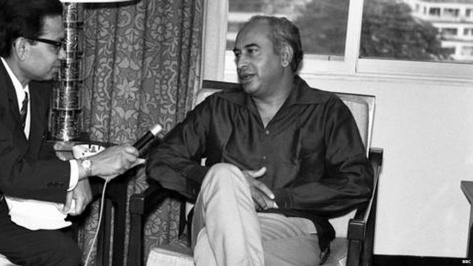 Zulfikar Ali Bhutto (right) in 1979