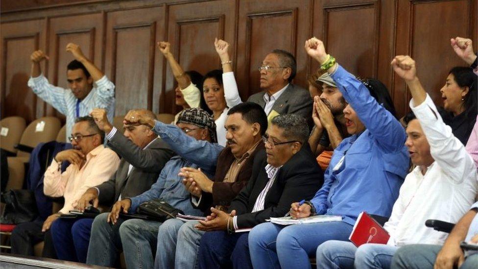 A handout photo made available by Agencia Venezolana de Noticias (AVN) shows a session of the National Constituent Assembly in Caracas, Venezuela, 29 August 2017.