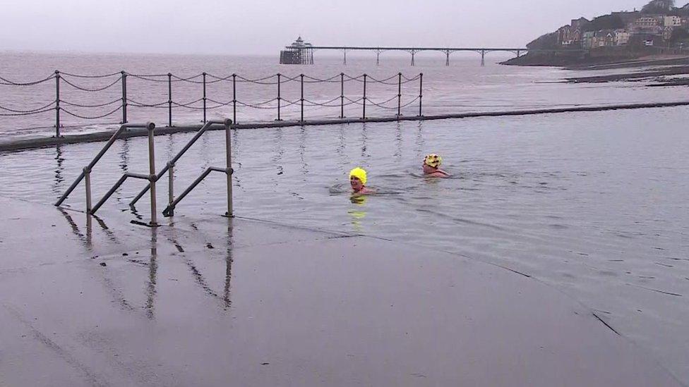 Swimmers at Clevedon Marine Lake