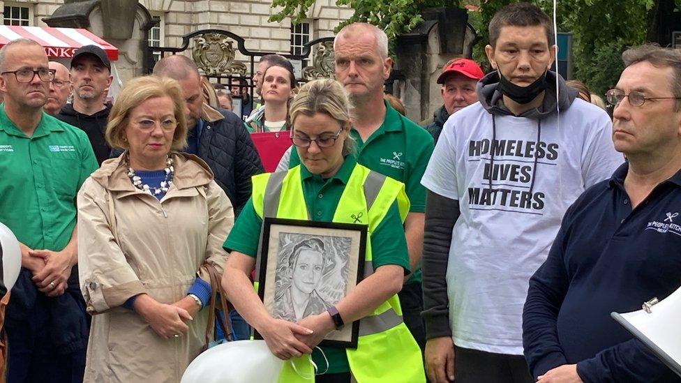 Demonstrators at protest