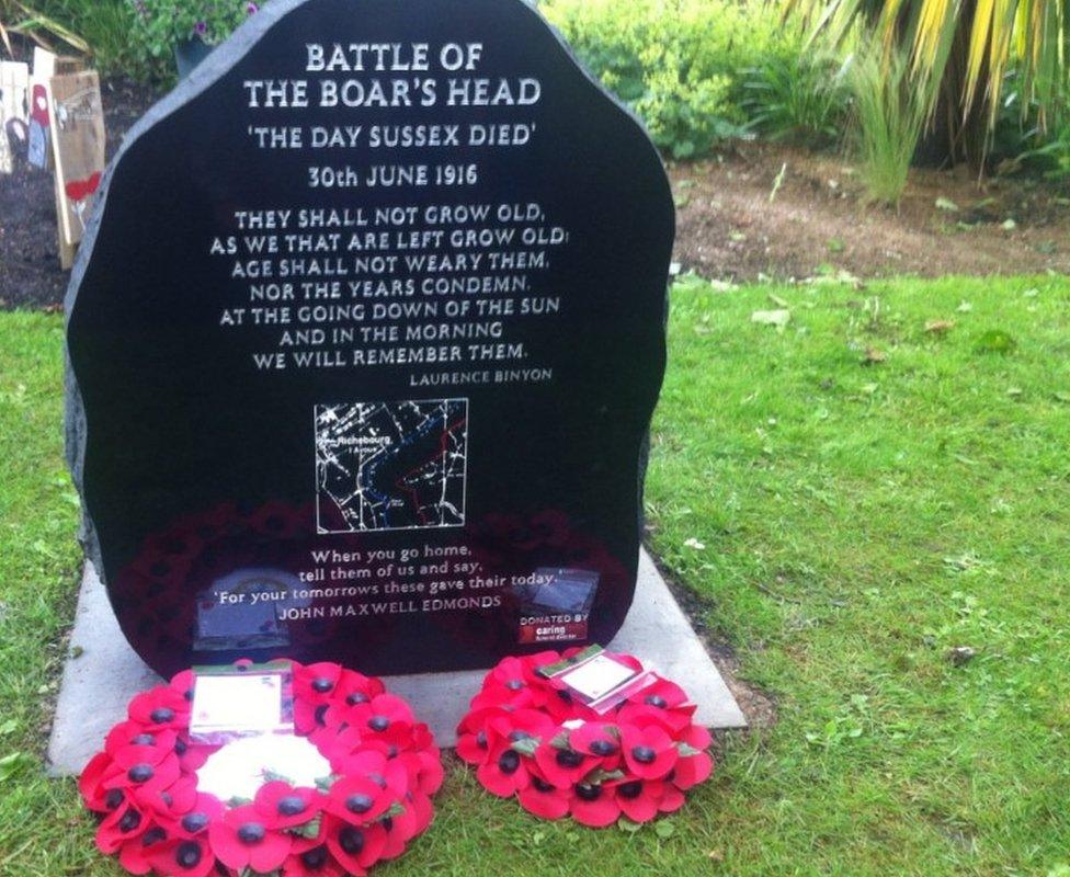 Boars Head memorial stone