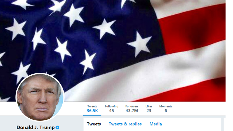 Donald Trump's Twitter page