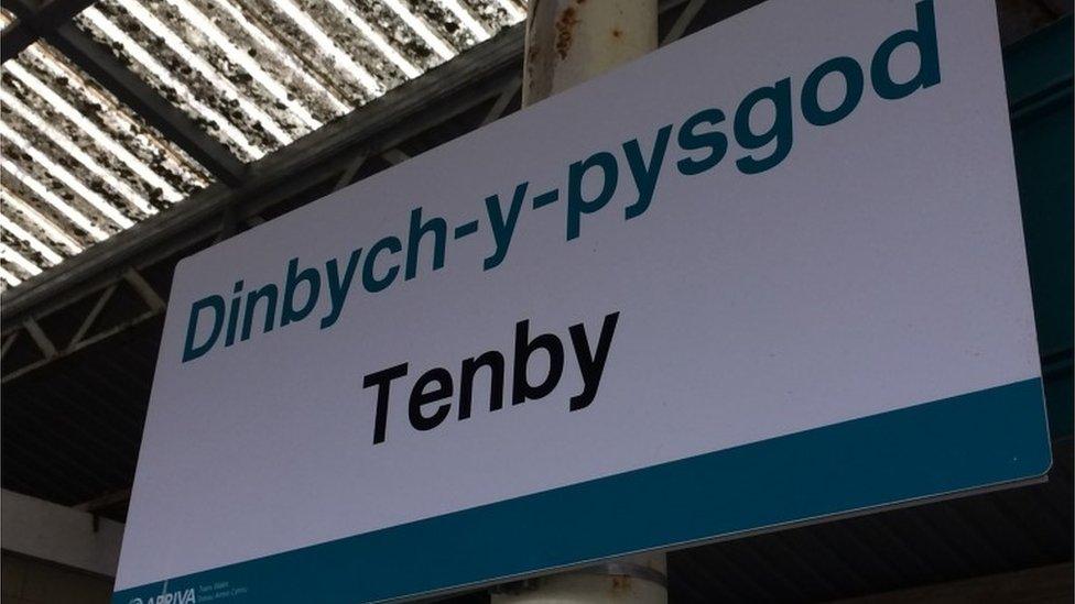 Sign at Tenby train station