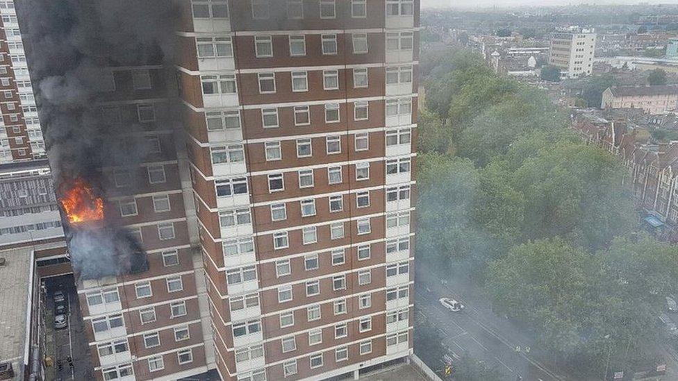 Fire in Shepherd's Bush tower block