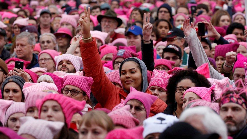 People gather for the Women's March in Washington