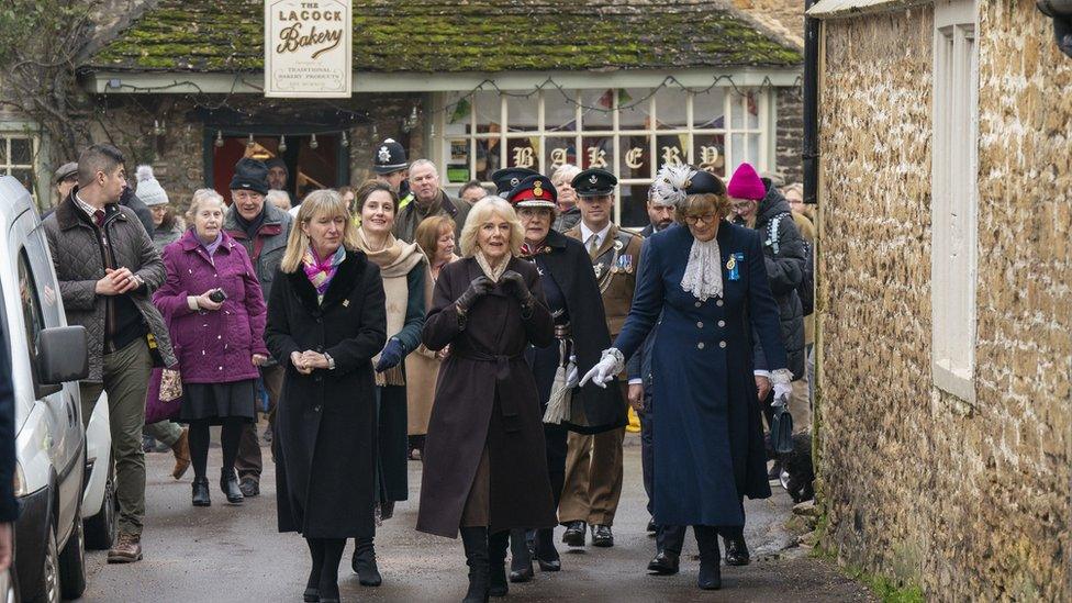 Camilla on a recent visit to Lacock