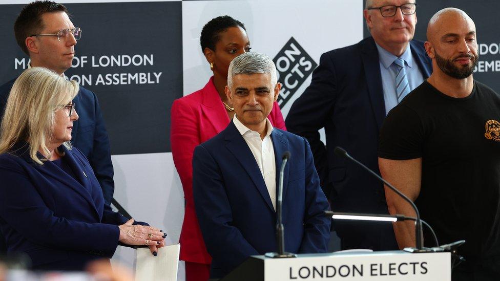 Labour's Sadiq Khan gives his acceptance speech at City Hall