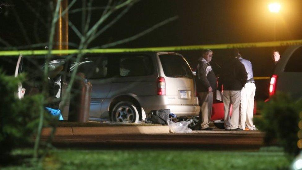 A restaurant car park in Michigan where several people were shot dead