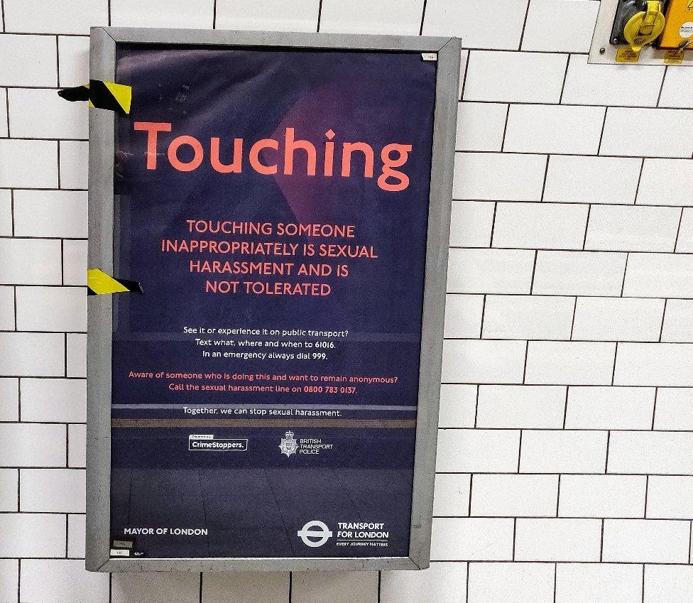 Poster about harassment on the Underground