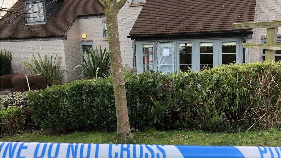 Police tape outside The Maple Tree, Doncaster