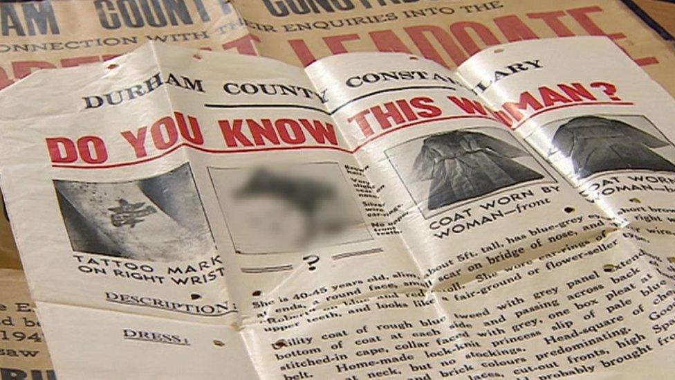 'Wanted' poster following the death of Gladys MacFadyn