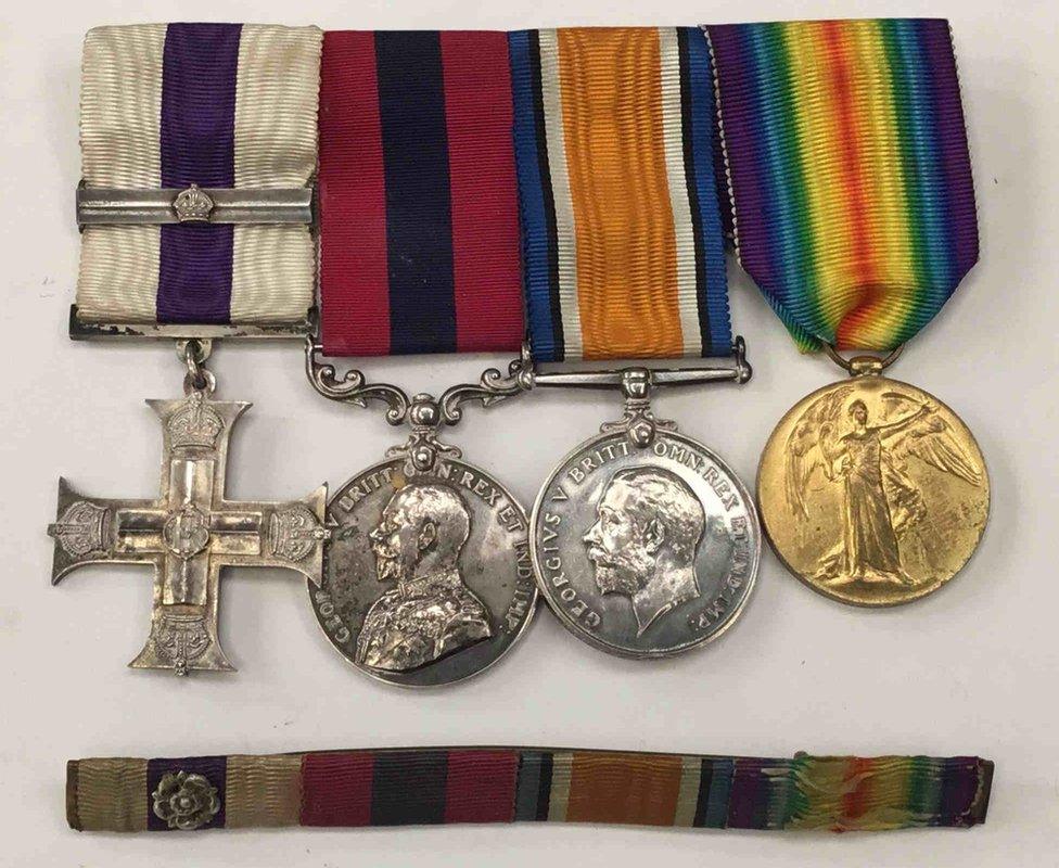 Herbert Disney's Military Cross and Bar, Distinguished Conduct Medal, British War Medal and Victory Medal.