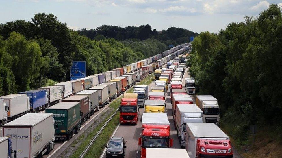 Lorries on the M20