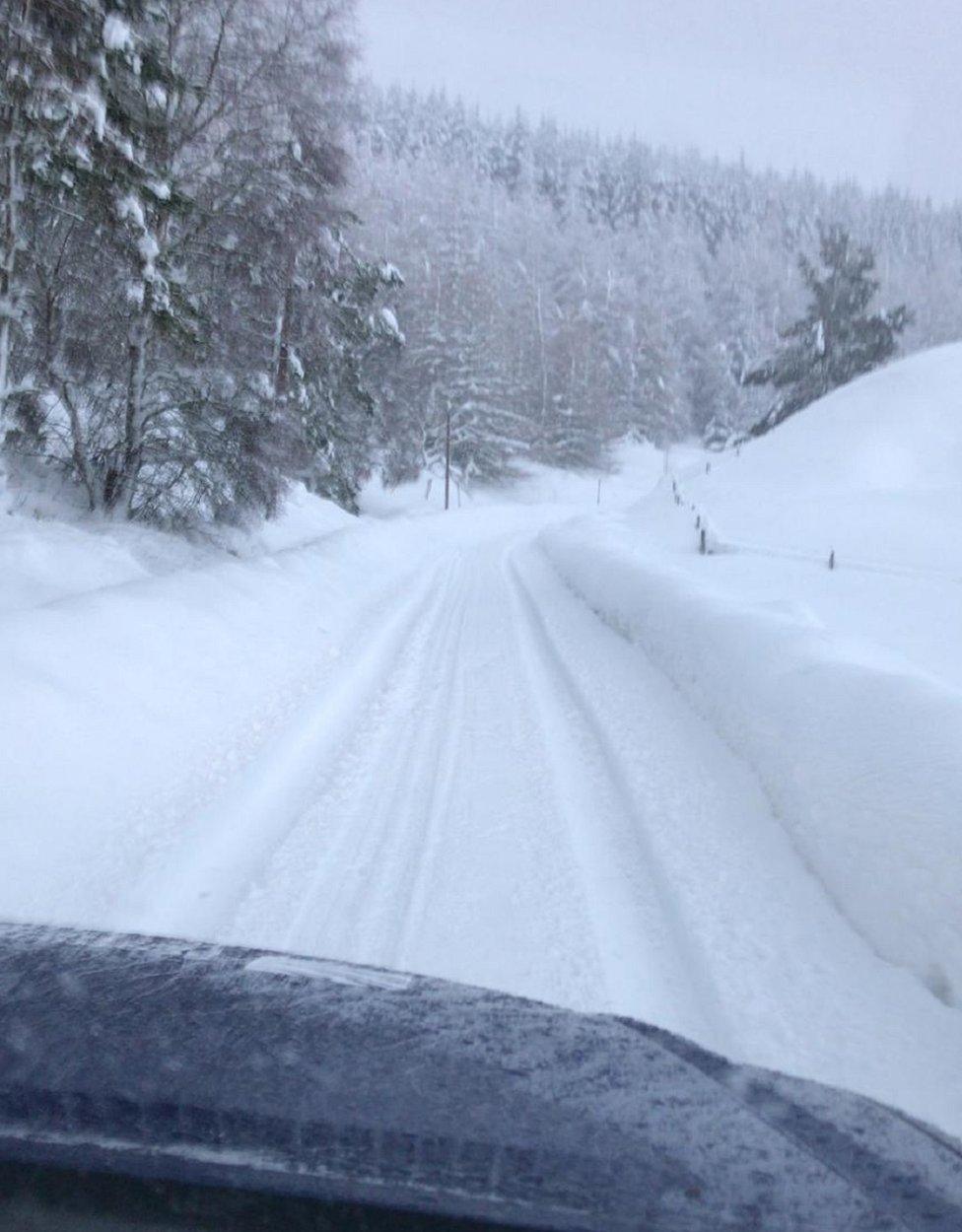 Snow on road