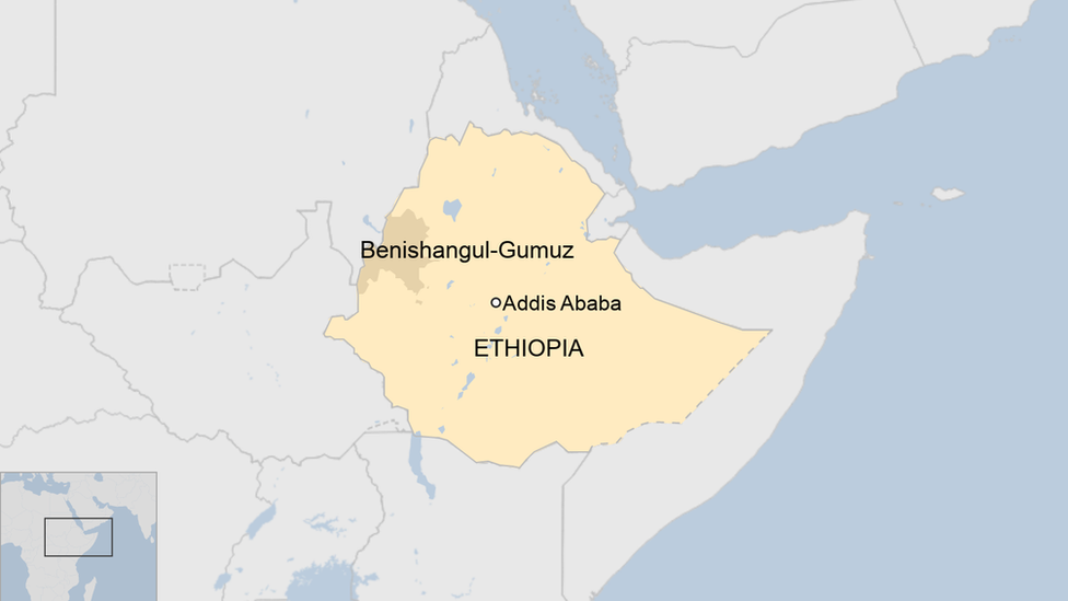 Map of Ethiopia with Benishangul-Gumuz region