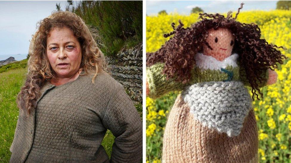 Beatie Edney and Prudie doll