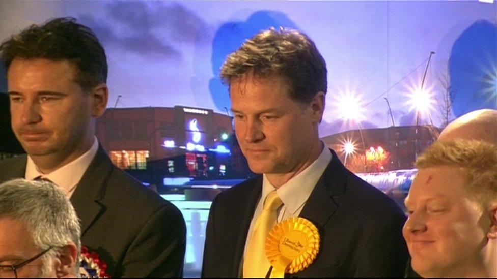 Nick Clegg at the count in Sheffield Hallam