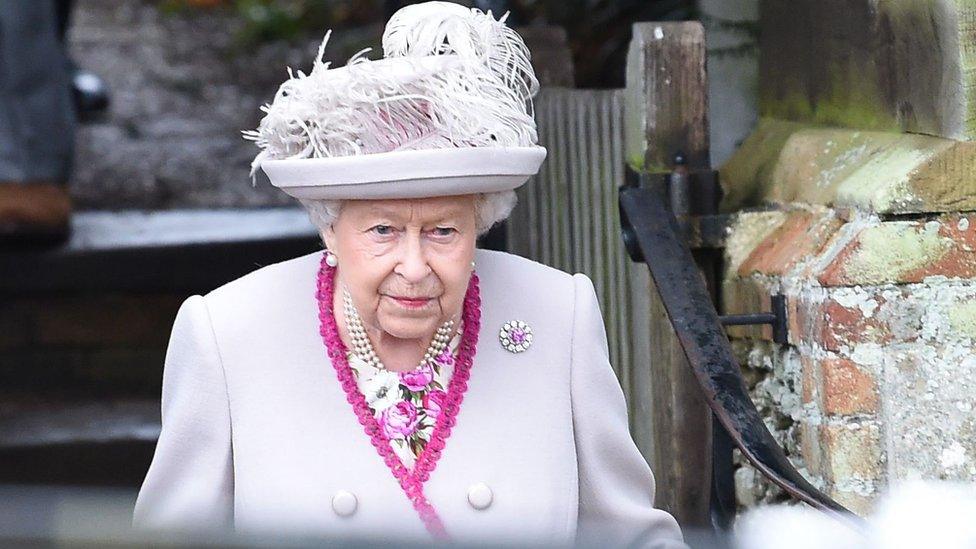 The Queen leaves the Royal Family's traditional Christmas Day service at St Mary Magdalene Church in Sandringham on 25 December 2018