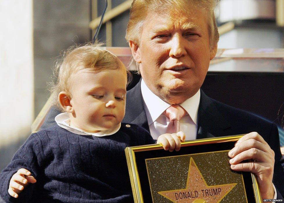 Donald Trump in 2007 with his son Baron