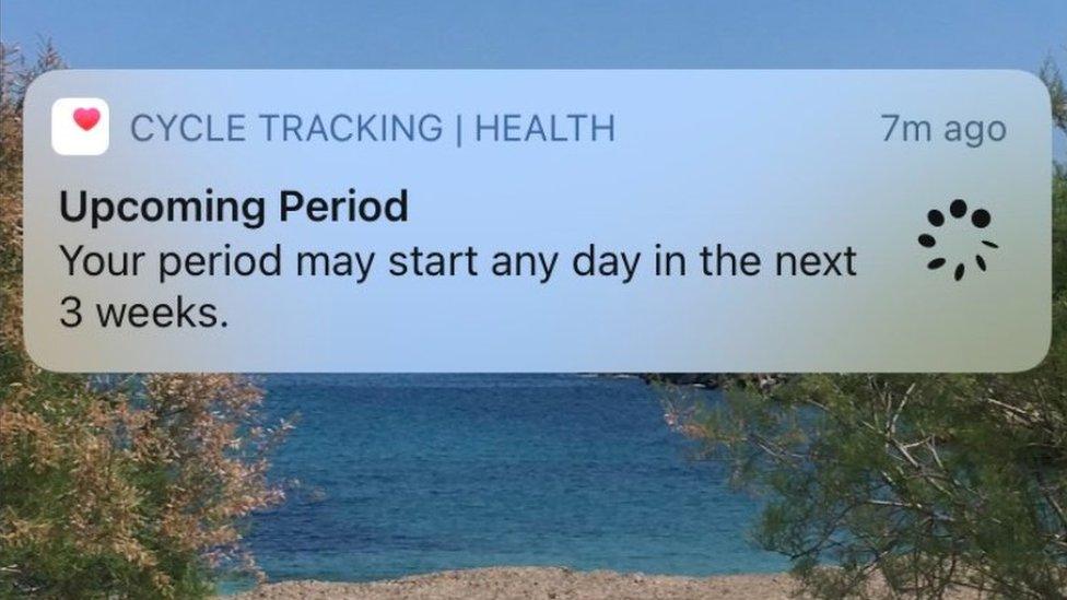 Period tracker alert