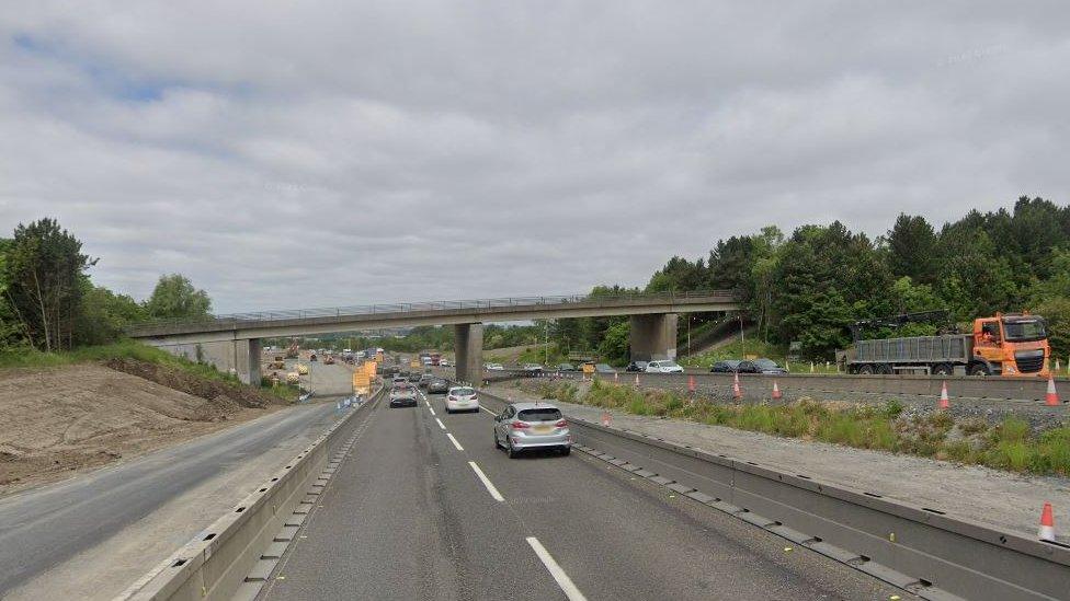 Road works around the Allerdene junction on the A1 northbound