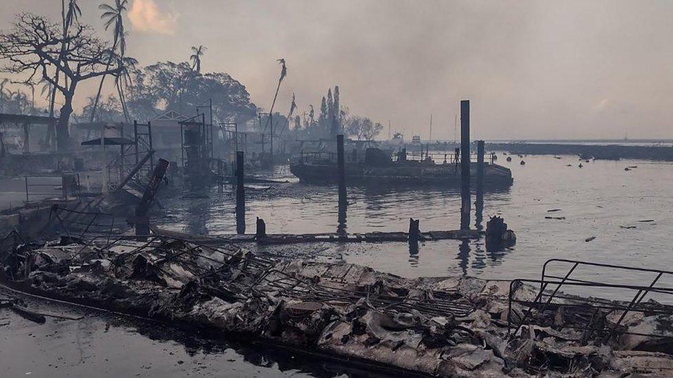 Lahaina destroyed by the wildfire