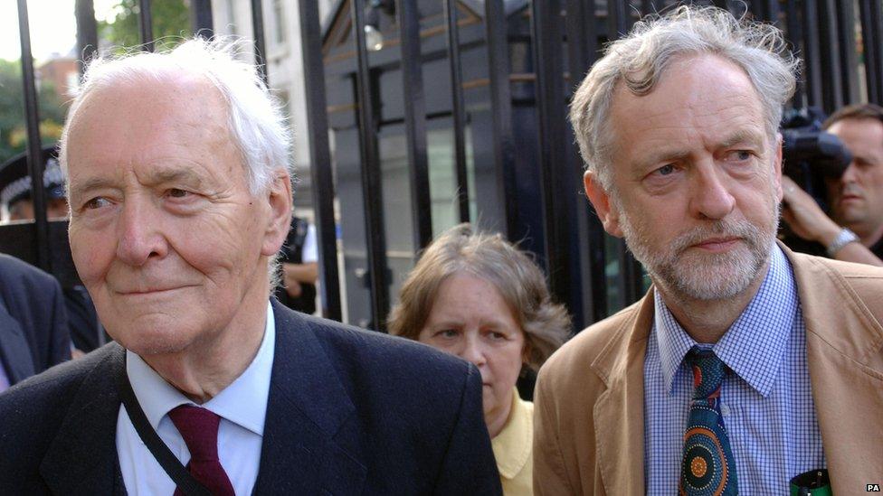 Tony Benn and Jeremy Corbyn