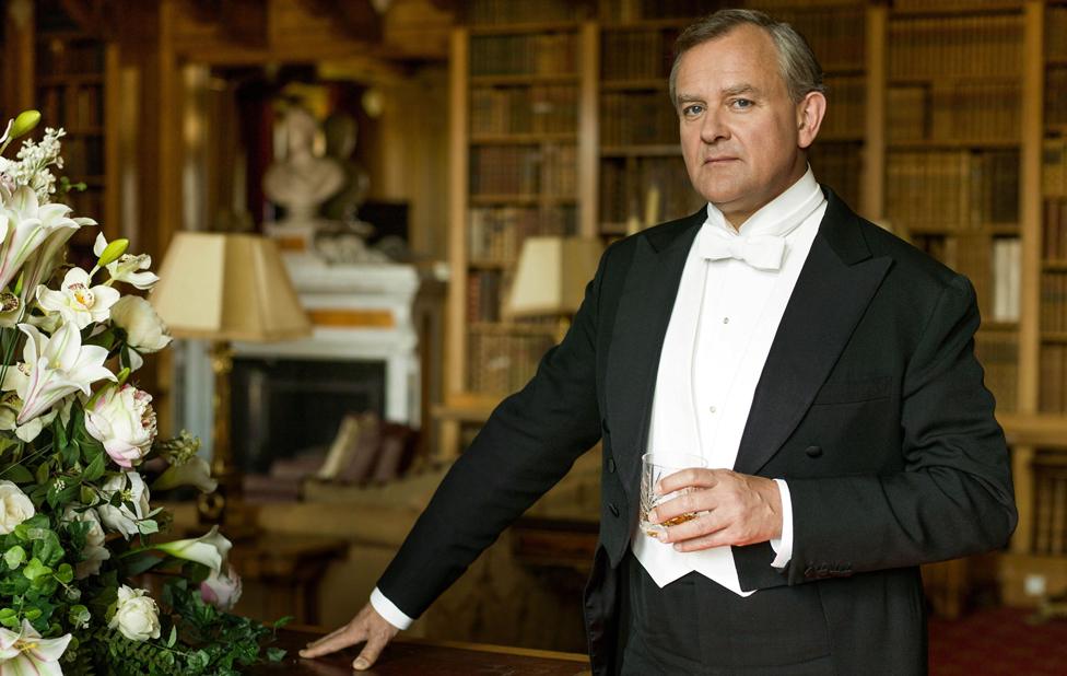 Hugh Bonneville playing the Earl of Grantham in Downton Abbey