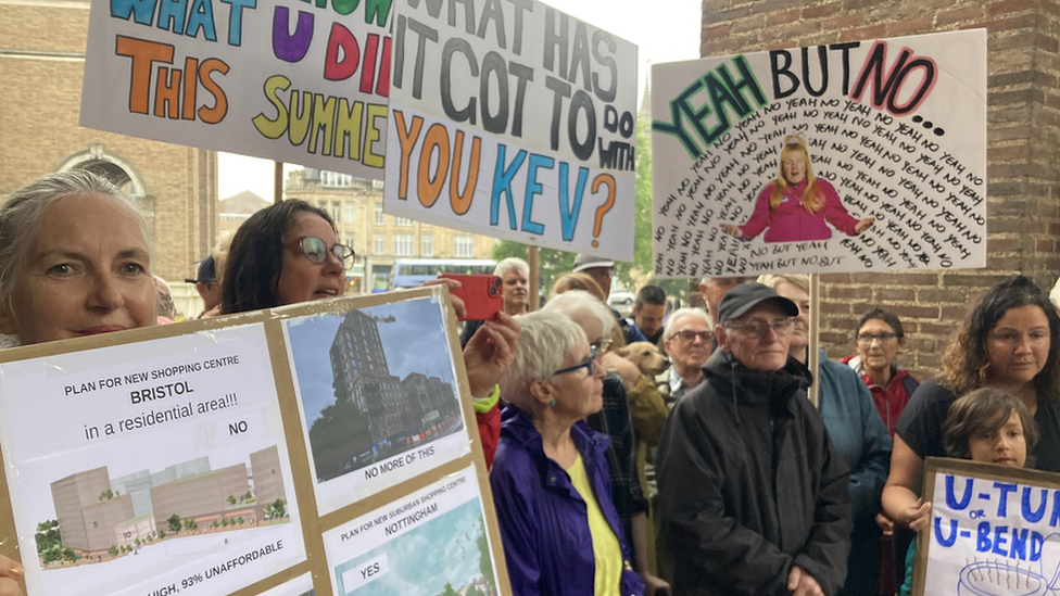 Protest outside council building