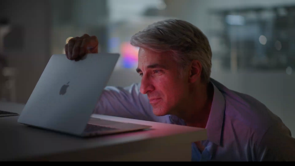 Craig Federighi with the new Mac