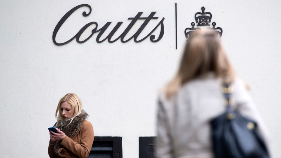 People standing outside Coutts office