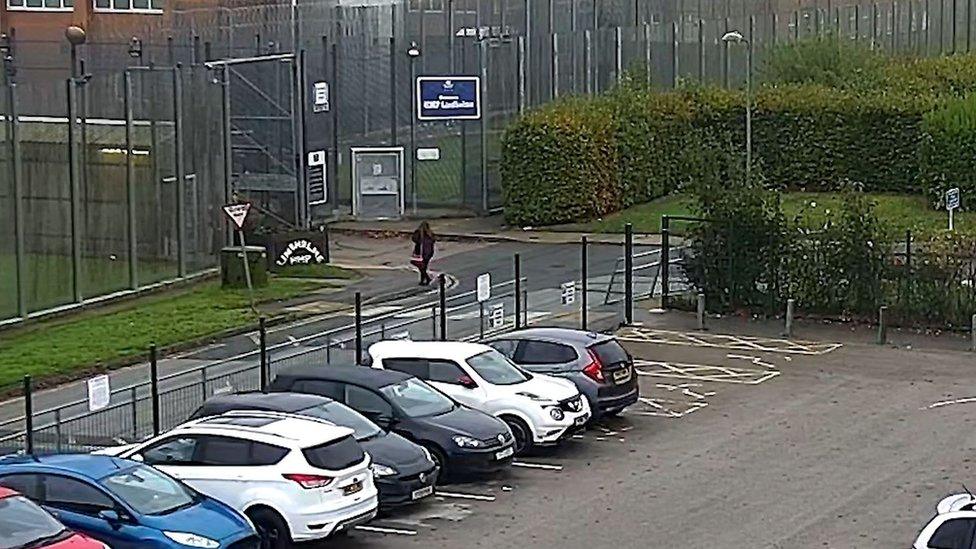 Amy Hatfield is seen arriving at HMP Lindholme