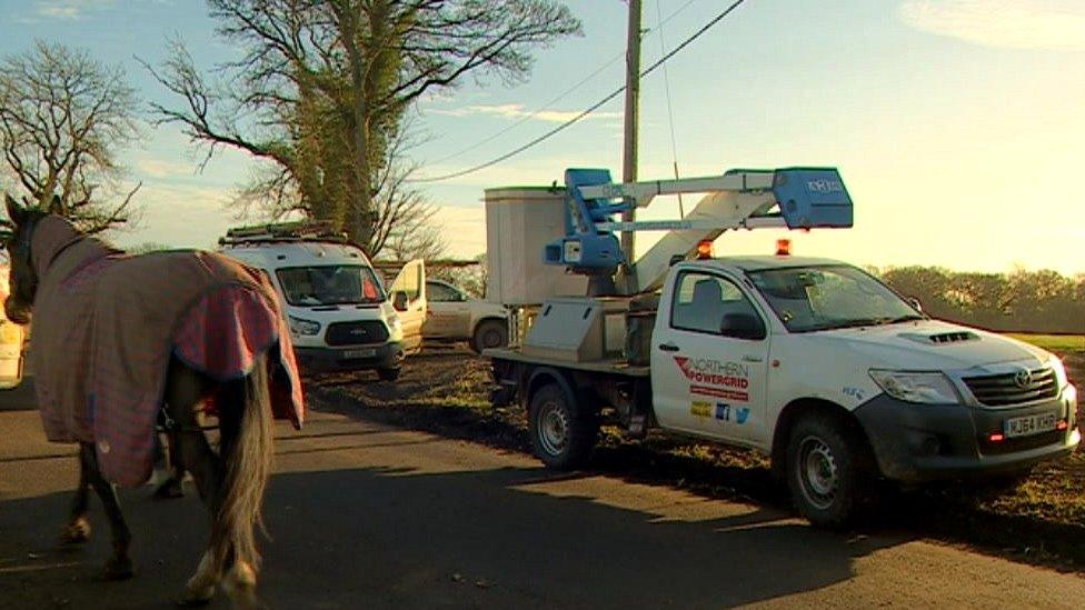 Northern Powergrid workers in Northumberland