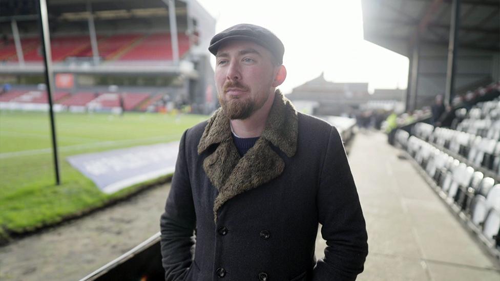 Pete in Grimsby Town stadium